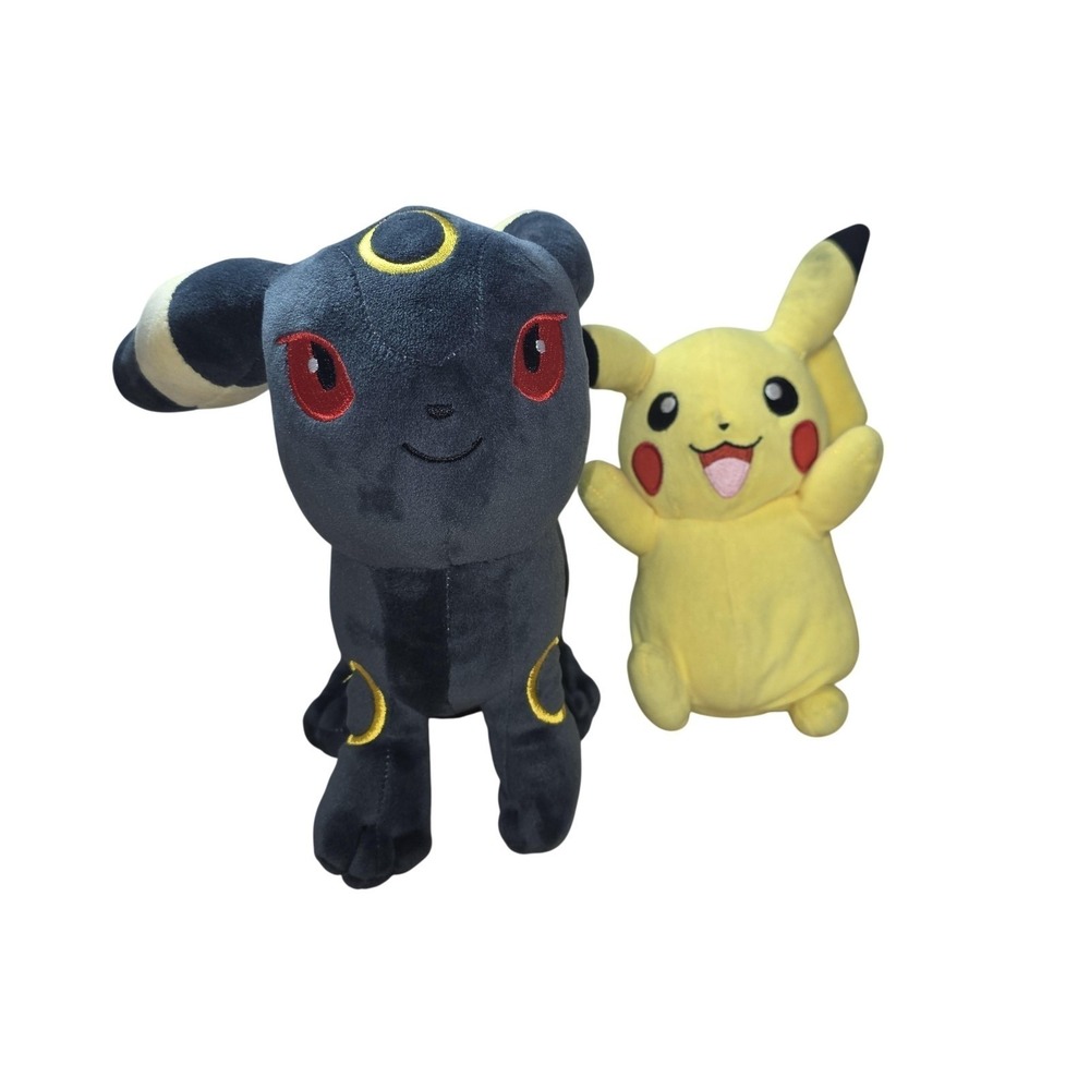 Pokemon Pikachu Umbreon Plush Lot 2 Stuffed Animal Toys Yellow Black Kids Gift